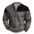 thumbnail image 1 of Mens Sweatshirt Plain Half Zip Long Sleeve Sweatshirts V Neck Knit Printed Vintage Sweaters Regular Mens Shirt Pullover Sweat Tops Long Sleeve Blouses Plus Size, 1 of 3
