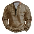 thumbnail image 1 of Mens Sweatshirt Plain Half Zip Long Sleeve Sweatshirts V Neck Knit Printed Vintage Sweaters Regular Mens Shirt Pullover Sweat Tops Long Sleeve Blouses Plus Size, 1 of 3