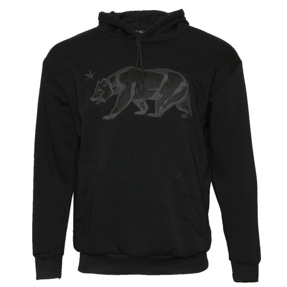 Mens Sweatshirt Pullover Hoodie Embroidered Sweater Black Charcoal Bear S