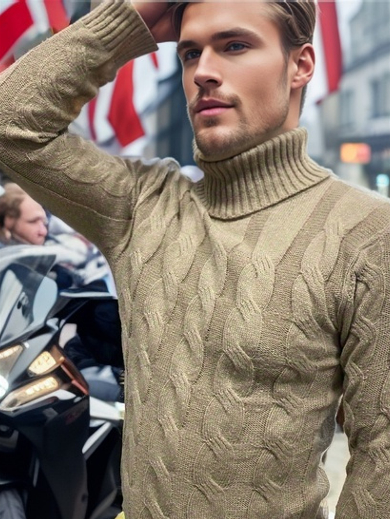 Redbridge Men's Slim-Fit Knit Sweater – Red, Cotton/Acrylic Blend, S-XXL