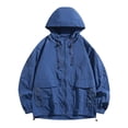 thumbnail image 1 of Mens Sweatshirt Under $10 Men Full Zip Up Jacket Coats Breathable Quick Dry Light Thin Windbreaker Hooded Trendy Hunting Clothes Solid Color, 1 of 7