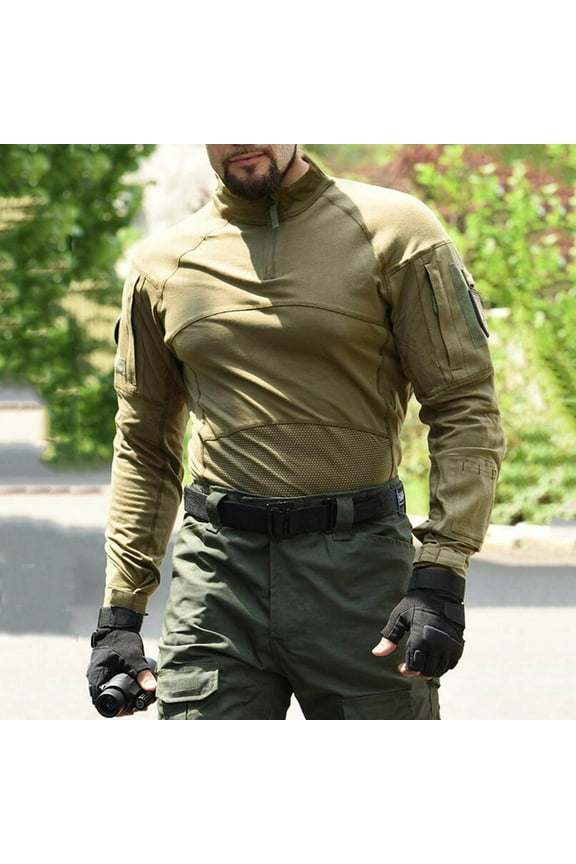 Mens Sweatshirt Under $10 Men's Camo Combat Suit Long Sleeve Military Tactical Long Shirt Camouflage Clothing Hunting Shirt S-3XL