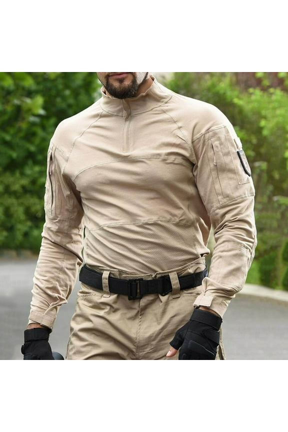 Mens Sweatshirt Under $10 Men's Camo Combat Suit Long Sleeve Military Tactical Long Shirt Camouflage Clothing Hunting Shirt S-3XL