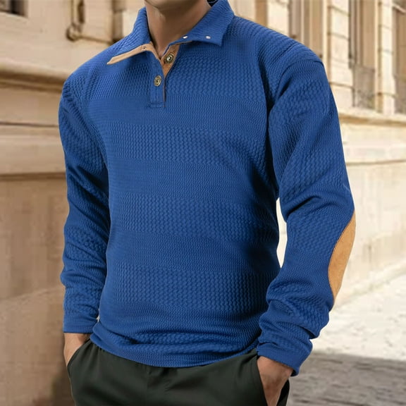 Mens Sweatshirt Under $10 Men's Casual Sweater Long Sleeve Stand Collar Button Knitted Pullover Sweaters