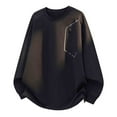 thumbnail image 1 of Mens Sweatshirt Under $10 Men's Crew Neck Long Sleeve Top Casual Loose Fit Sweatshirt with Contrast Details, 1 of 6