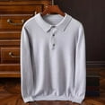 thumbnail image 1 of Mens Sweatshirt Under $10 Men's Fashion Knit Polo Sweaters, Lightweight Casual Long Sleeve Knitwear Quarter Button Collar Lapel Sweater Tops, 1 of 5