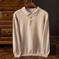 thumbnail image 1 of Mens Sweatshirt Under $10 Men's Fashion Knit Polo Sweaters, Lightweight Casual Long Sleeve Knitwear Quarter Button Collar Lapel Sweater Tops, 1 of 5