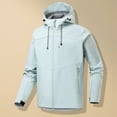 thumbnail image 1 of Mens Sweatshirt Under $10 Men's Hooded Softshell Jacket Waterproof Lightweight Insulated Windbreaker Versatile Loose Outdoor Raincoats, 1 of 9
