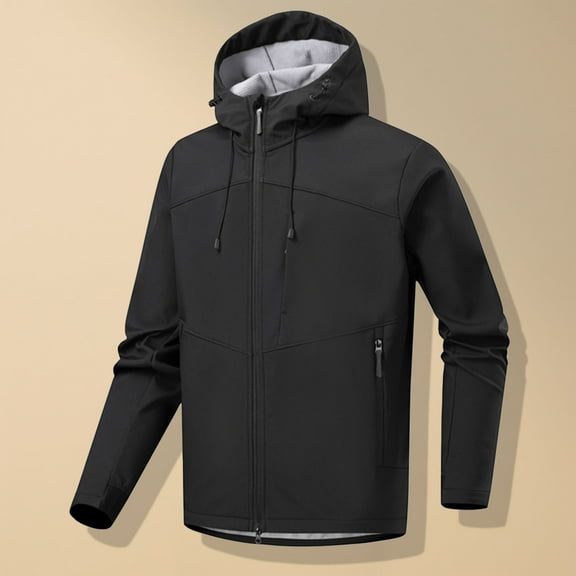 Mens Sweatshirt Under $10 Men's Hooded Softshell Jacket Waterproof Lightweight Insulated Windbreaker Versatile Loose Outdoor Raincoats