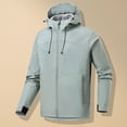 thumbnail image 1 of Mens Sweatshirt Under $10 Men's Hooded Softshell Jacket Waterproof Lightweight Insulated Windbreaker Versatile Loose Outdoor Raincoats, 1 of 9