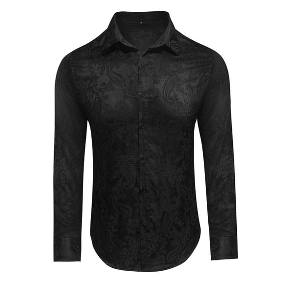 Mens Sweatshirt Under $10 Men's Long-Sleeved Silk Shirt Single-Breasted Soft and Breathable Wedding Shirt