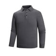 thumbnail image 1 of Mens Sweatshirt Under $10 Mens Knit Polo Shirts Casual Long Sleeve Collared Work Shirt Button Down Golf Shirts Thermal Undershirt Base Layer, 1 of 6