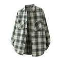 thumbnail image 1 of Mens Sweatshirt Under $10 Mens Plaid Shirts Lightweight Long Sleeve Button Down Shirt Loose Fit Casual Fall Shirt Jacket with Pocket, 1 of 7