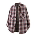 thumbnail image 1 of Mens Sweatshirt Under $10 Mens Plaid Shirts Lightweight Long Sleeve Button Down Shirt Loose Fit Casual Fall Shirt Jacket with Pocket, 1 of 3