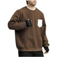 thumbnail image 1 of Mens Sweatshirt Under $10 Mens Sweatshirts Crewneck Long Sleeve Pullover Casual Thermal Shirts Streetwear with Constrast Color Pocket, 1 of 4