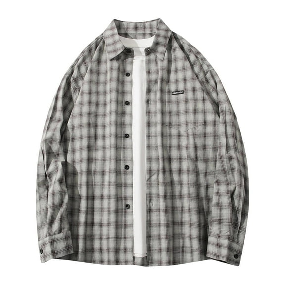 Mens Sweatshirt Under $10 Plaid Shirts for Men Long Sleeve - Button Down Shirt Casual Stylish Cotton Pocket T-Shirt Turndown Collared Tee Workwear