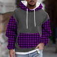 thumbnail image 1 of Mens Sweatshirt Under $10 Winter Hoodie for Men Plaid Graphic Long Sleeve Athletic Hooded Sweatshirts Overiszed Soft Pullover with Kanga Pocket, 1 of 5