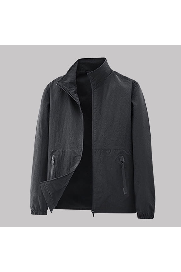Mens Sweatshirt Under $10 Work Shirt Jacket for Men Zip Up - Long Sleeve Lightweight Jackets Turndown Collar Business Casual with Zipper Pockets