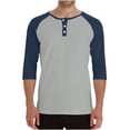 thumbnail image 1 of Mens Sweatshirt Under $10 3/4 Sleeve Baseball Shirt Men Casual Stylish Raglan Sleeve Jersey Henley Tops Mens Slim Color Block Athletic T Shirts, 1 of 7