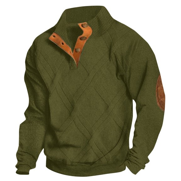 Mens Sweatshirt Vintage Sweaters Western Jackets Cowboy Sweat Shirts Pullover Casual Country 1/4 Zip Long Sleeve Sweatshirts Army Green XL