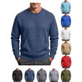 thumbnail image 1 of Mens Sweatshirt Zaewscy Men Long Sleeve Solid Round Neck Pocket Sport Sweatshirts Navy XL, 1 of 9