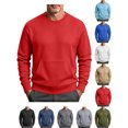 thumbnail image 1 of Mens Sweatshirt Zaewscy Men Long Sleeve Solid Round Neck Pocket Sport Sweatshirts Red M, 1 of 9