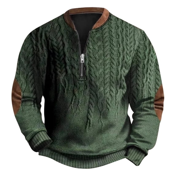 Mens Sweatshirts 3D Printed Half Zip Autumn Winter Printed Fall Clothes Tops Pullover Green 4XL