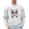 thumbnail image 1 of Mens Sweatshirts Animal Series Print Loose Hoodless Crewneck Long Sleeve Tops Pullover Casual Fall Winter Outdoor Activities Sweatshirt for Men White S, 1 of 4
