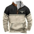 thumbnail image 1 of Mens Sweatshirts Aztec Cowboy Vintage Graphic Quarter Zip Up Collared Shirts with Pocket 2025 Fall Winter Western Loose Sweater, 1 of 3