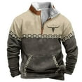 thumbnail image 1 of Mens Sweatshirts Aztec Cowboy Vintage Graphic Quarter Zip Up Collared Shirts with Pocket 2025 Fall Winter Western Loose Sweater, 1 of 3