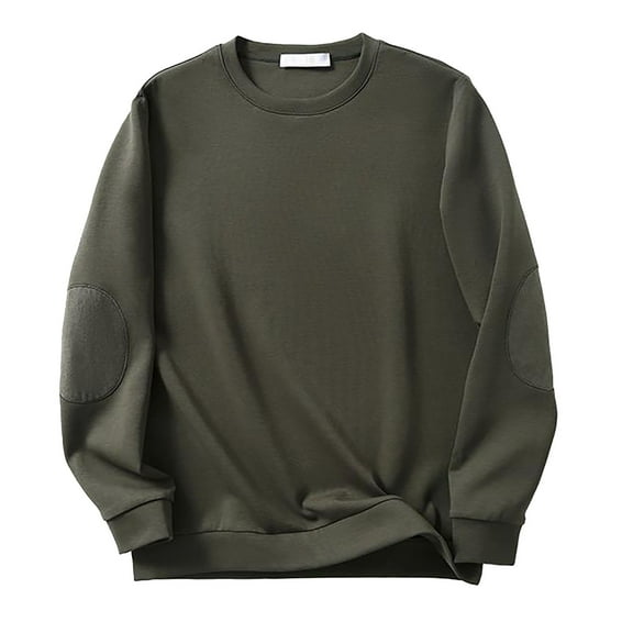 Mens Sweatshirts Casual Oversized Long Sleeve Crewneck Fall Clothes Tops Pullover Green XL