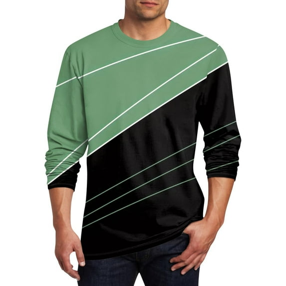 Mens Sweatshirts Crewneck Long Sleeve Pullover Sweatshirts Green M