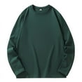 thumbnail image 1 of Mens Sweatshirts Crewneck Long Sleeved Casual Solid Color Sweatshirt Army Green 6XL, 1 of 1
