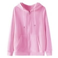 thumbnail image 1 of Mens Sweatshirts Hooded Long Sleeve Loose Solidcolor Sweatshirt Pink L, 1 of 2