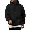thumbnail image 1 of Mens Sweatshirts Clearance Hoodie Long Sleeve Pocket Casual Solid Pullover Sweatshirts Black XL, 1 of 5