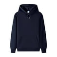 thumbnail image 1 of Mens Sweatshirts Hoodie Pullover Basic Solid Winter Long Sleeve Oversized Hoodie Navy XL, 1 of 5