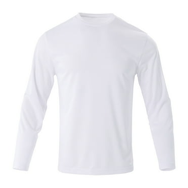 Mens Sweatshirts Clearance Quick Drying Sports Long Sleeved Crewneck Loose Fitting Top White S