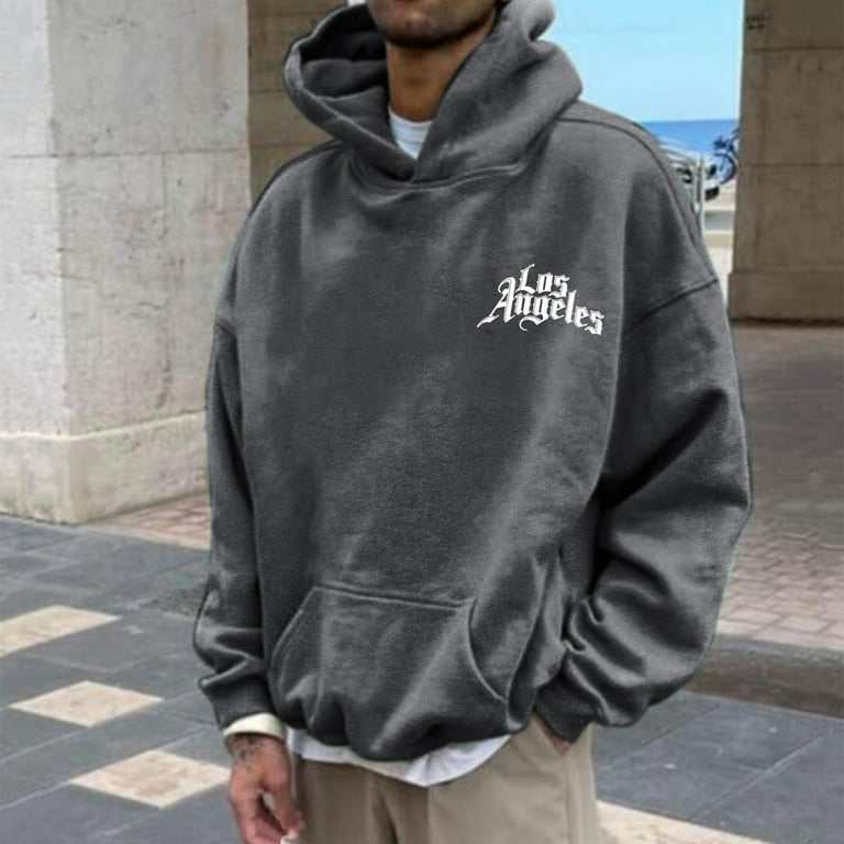 Mens Sweatshirts Hoodies Soft Fall Printed Mens Hoodie with Designs Y2k 2024 Pullover Top Dark Gray M Walmart
