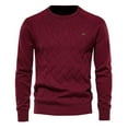 thumbnail image 1 of Mens Sweatshirts Knitted Long Sleeve Tops Classic Plain Crew Neck Fleece Cotton Shirts Solid Gym Casual Regular Fit Workwear Sweater Pullover Fall Winter Sports Sweat Shirt, 1 of 5
