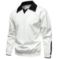 thumbnail image 1 of Mens Sweatshirts Long Sleeve Collared Golf Shirts Casual Color Block Pullover Comfort Basic Lapel Business Work Fall Tshirts Tops, 1 of 7