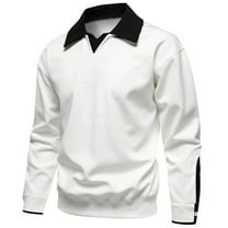 Mens Sweatshirts Long Sleeve Collared Golf Shirts Casual Color Block Pullover Comfort Basic Lapel Business Work Fall Tshirts Tops