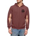 thumbnail image 1 of Mens Sweatshirts Long Sleeve Drawstring Causal Graphic Printed Hooded Zipper Sweatshirt Coat with Pockets (XL, Wine), 1 of 6