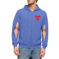 thumbnail image 1 of Mens Sweatshirts Long Sleeve Drawstring Causal Graphic Printed Hooded Zipper Sweatshirt Coat with Pockets (XXL, Blue), 1 of 6