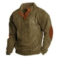 thumbnail image 1 of Mens Sweatshirts Loose Comfortable Buckle Stand Long Sleeve Sweaters For Men,Khaki,S, 1 of 2