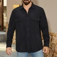 thumbnail image 1 of Mens Sweatshirts, Men's Causal Shirt Jacket Lightweight Long Sleeve Overshirt Classic Button down Shacket Jacket with 2 Flap Pockets, 1 of 7