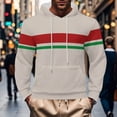 thumbnail image 1 of Mens Sweatshirts, Mens Fashion Color Block Hoodie Sweatshirts Casual Ribbed Knitted Sweater Long Sleeve Pullover with Pocket, 1 of 6
