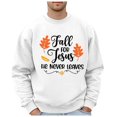 thumbnail image 1 of Mens Sweatshirts Pullover Fall Thanksgivingplus Size Fashion Holiday Logo Print Hip Hop Oversized Mens Warm Clothing,White,M, 1 of 5
