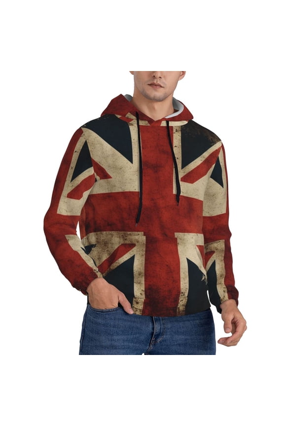 Mens Sweatshirts Pullover Hoodies 3D Hooded Top, Union Jack Flag Vintage UK