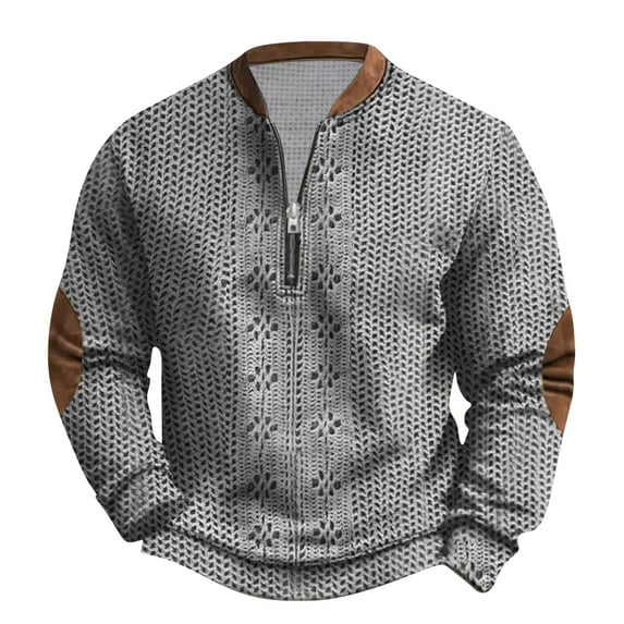 Mens Sweatshirts Quarter Zip Pullover Casual Long Sleeve Sweaters Mock Neck Polo Sweater Cowboy Western Hoodie Vintage Whitecloths Life Clothing