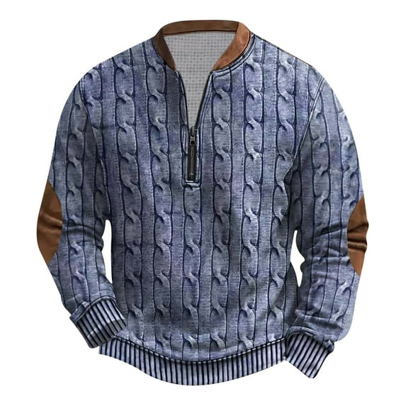 Mens Sweatshirts Quarter Zip Pullover Casual Long Sleeve Sweaters Mock Neck Polo Sweater Cowboy Western Hoodie Vintage Whitecloths Life Clothing